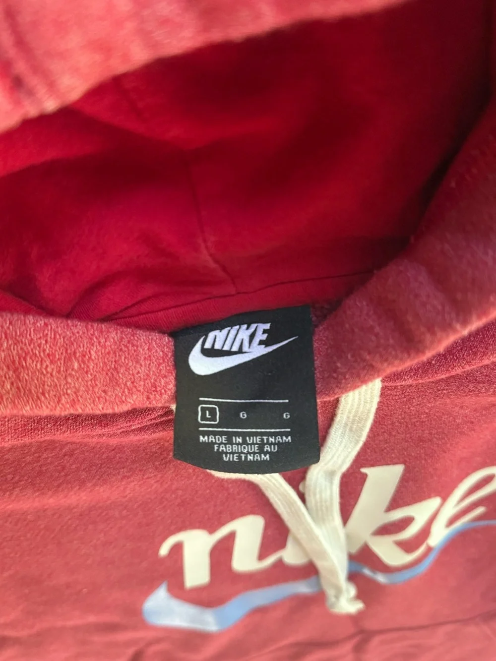 Nike Pullover Hoodie Pink/Red Graphic Logo Sweatshirt Size Large